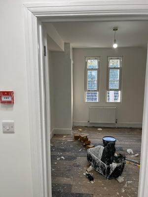 Bedroom during works